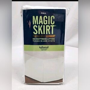 Magic Skirt Full Size Bed Skirt No Mattress Lift Tailored 15" Drop White